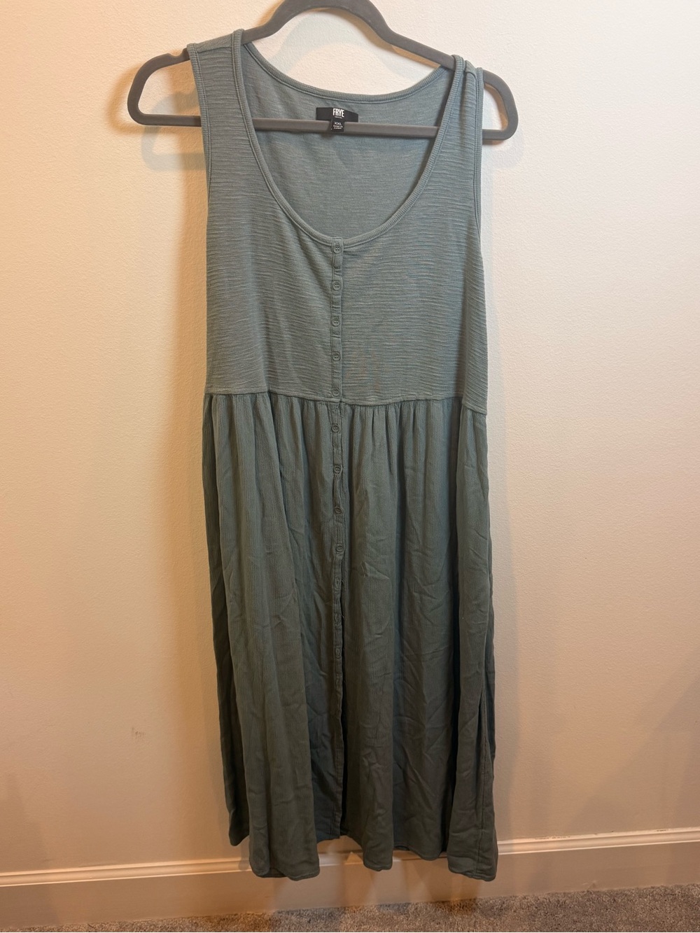 Frye Easy Button Front Sleeveless Dress Trooper XXL